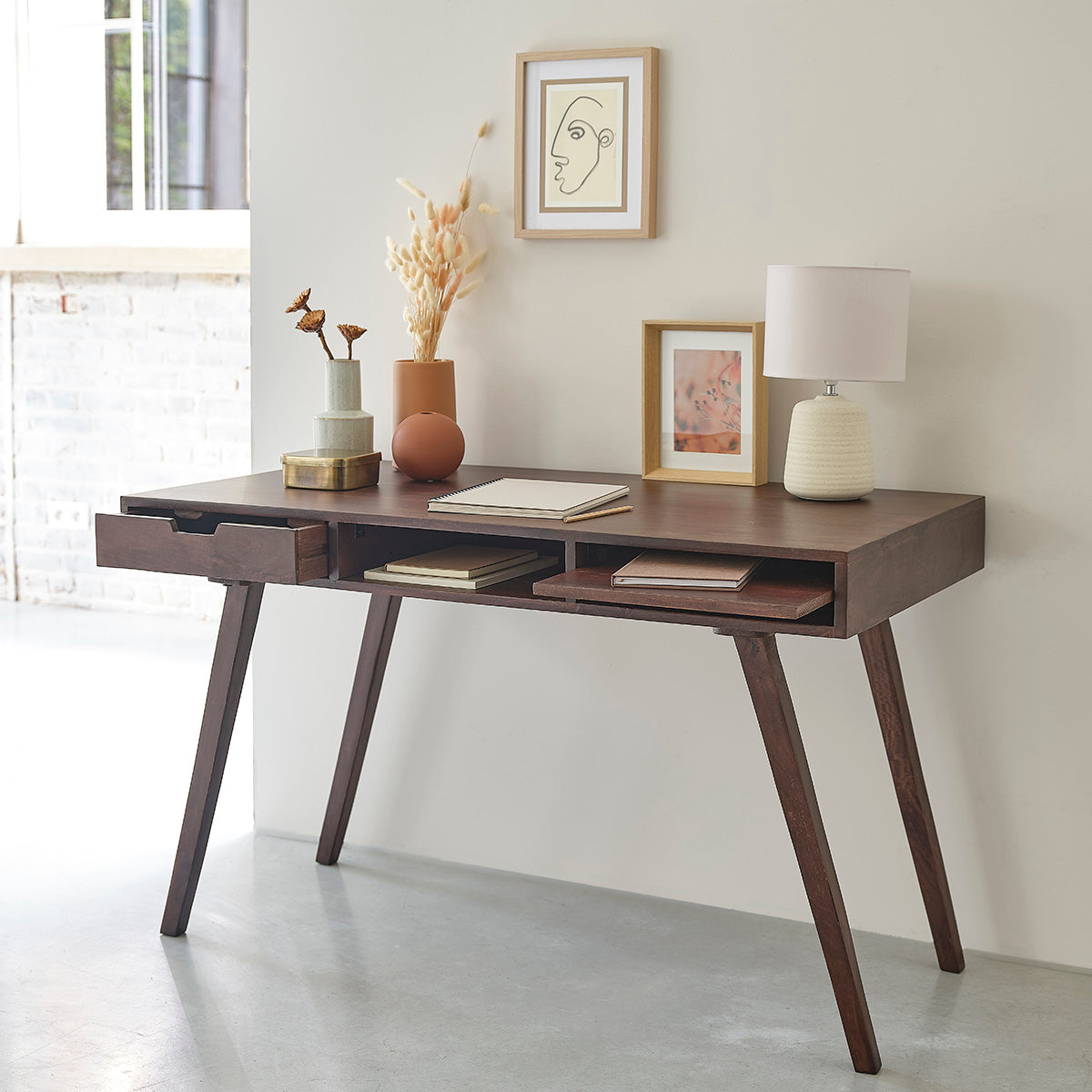 BRUNE - Bureau en manguier massif 120 cm