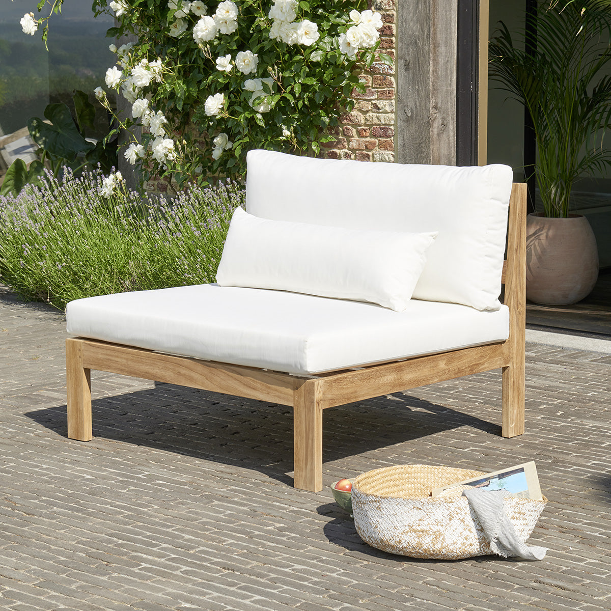 PALMA - Fauteuil de jardin en teck massif blanc