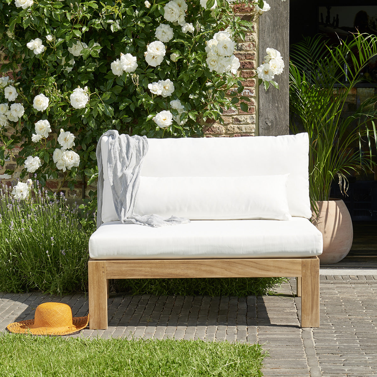 PALMA - Fauteuil de jardin en teck massif blanc