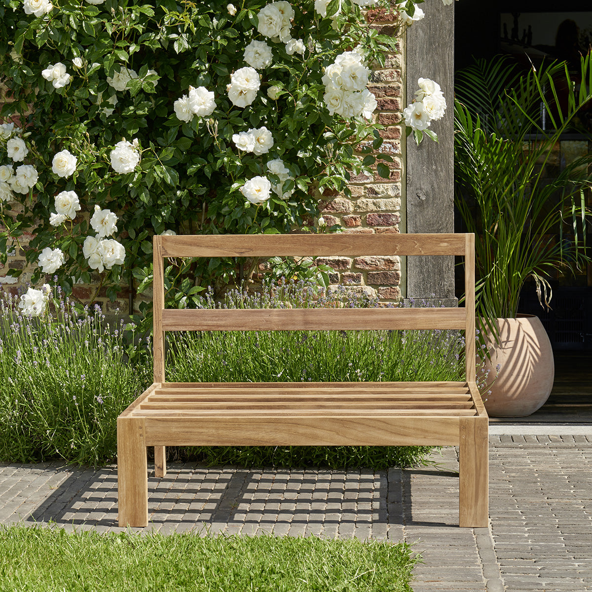 PALMA - Fauteuil de jardin en teck massif blanc