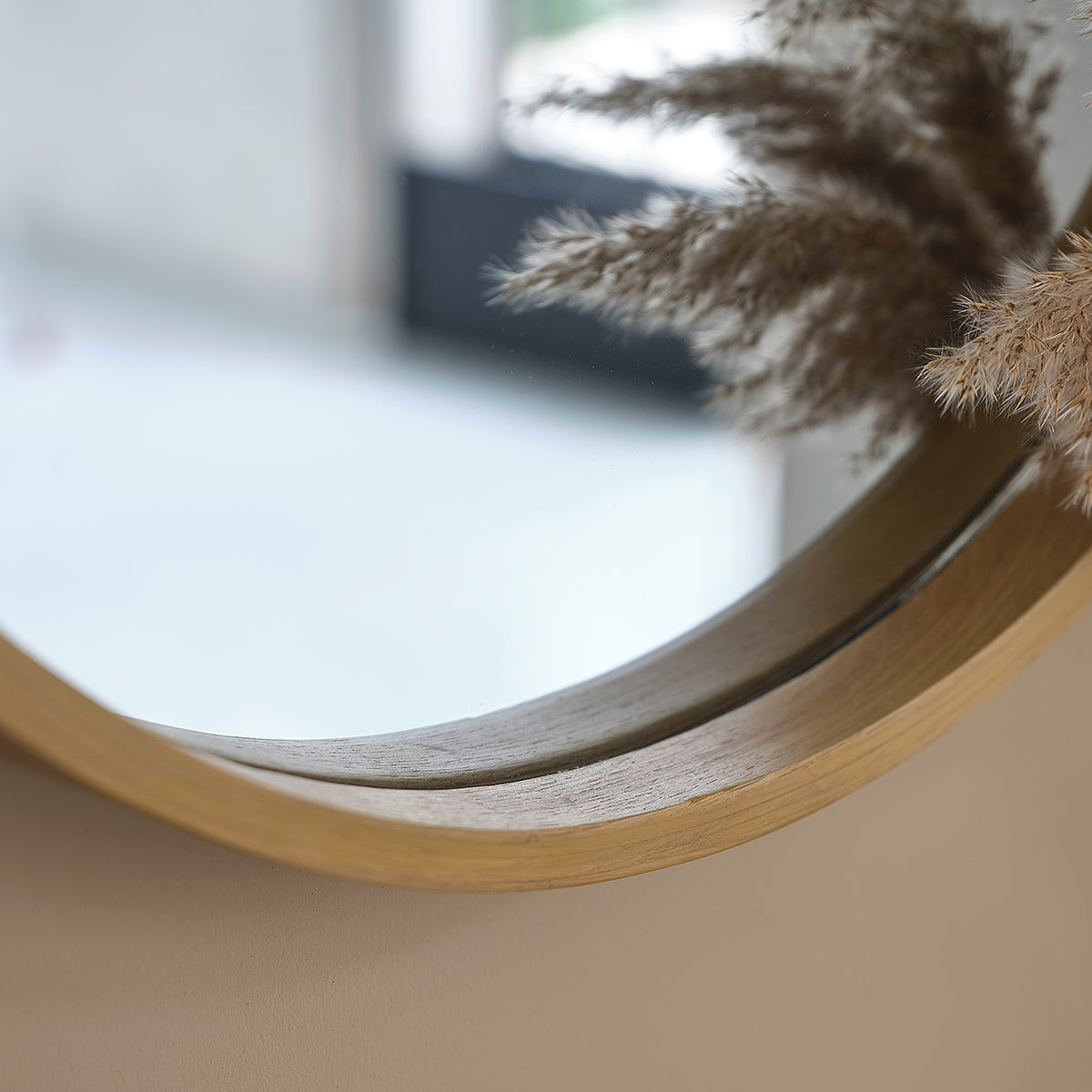 ERNEST - Miroir en chêne rond Ø 50 cm