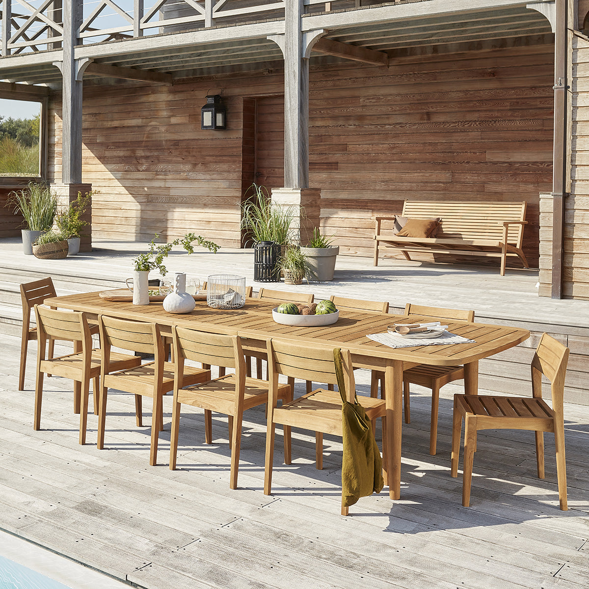 HORTENSE - Chaise de jardin en teck massif recyclé