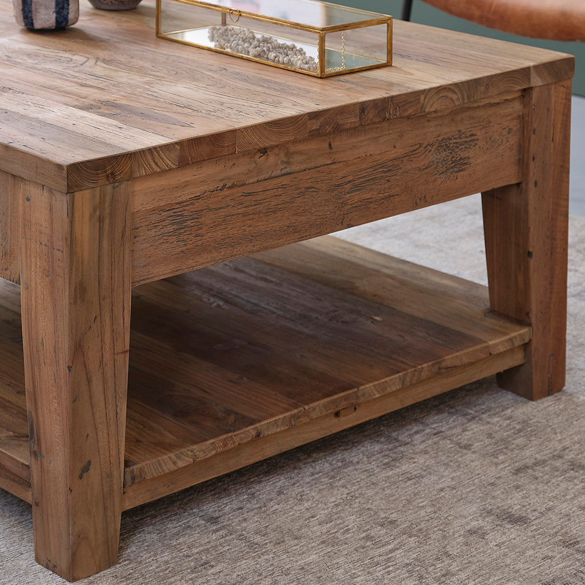 CARGO - Table basse en teck massif recyclé 80 cm