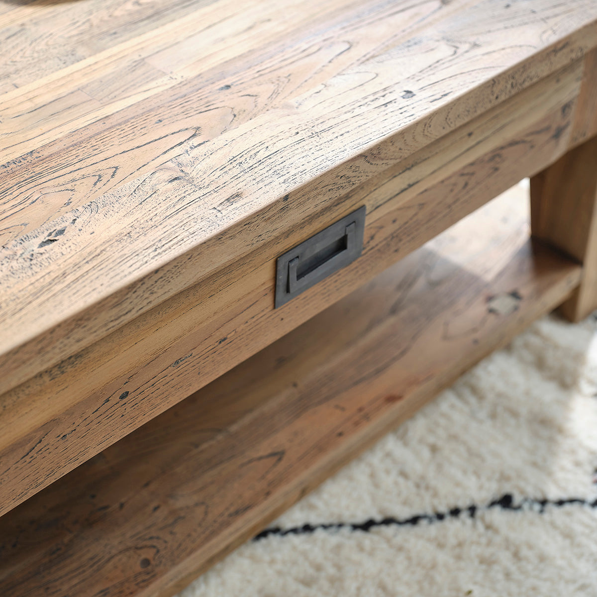 CARGO - Table basse en teck massif recyclé 100 cm