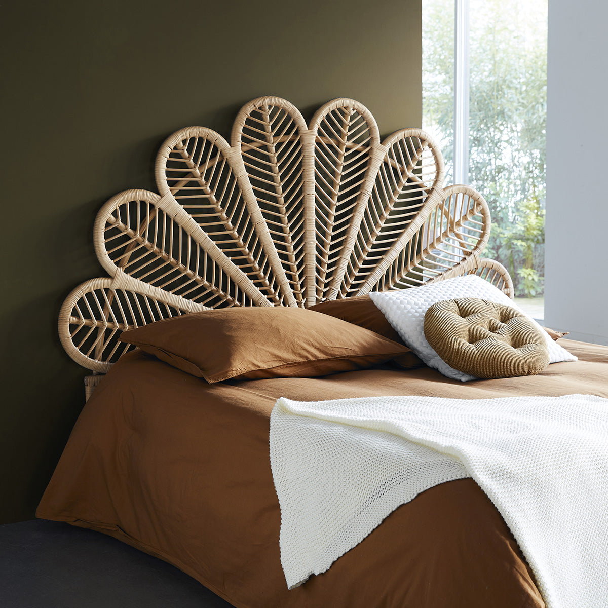 COLETTE - Tête de lit en rotin 160 cm