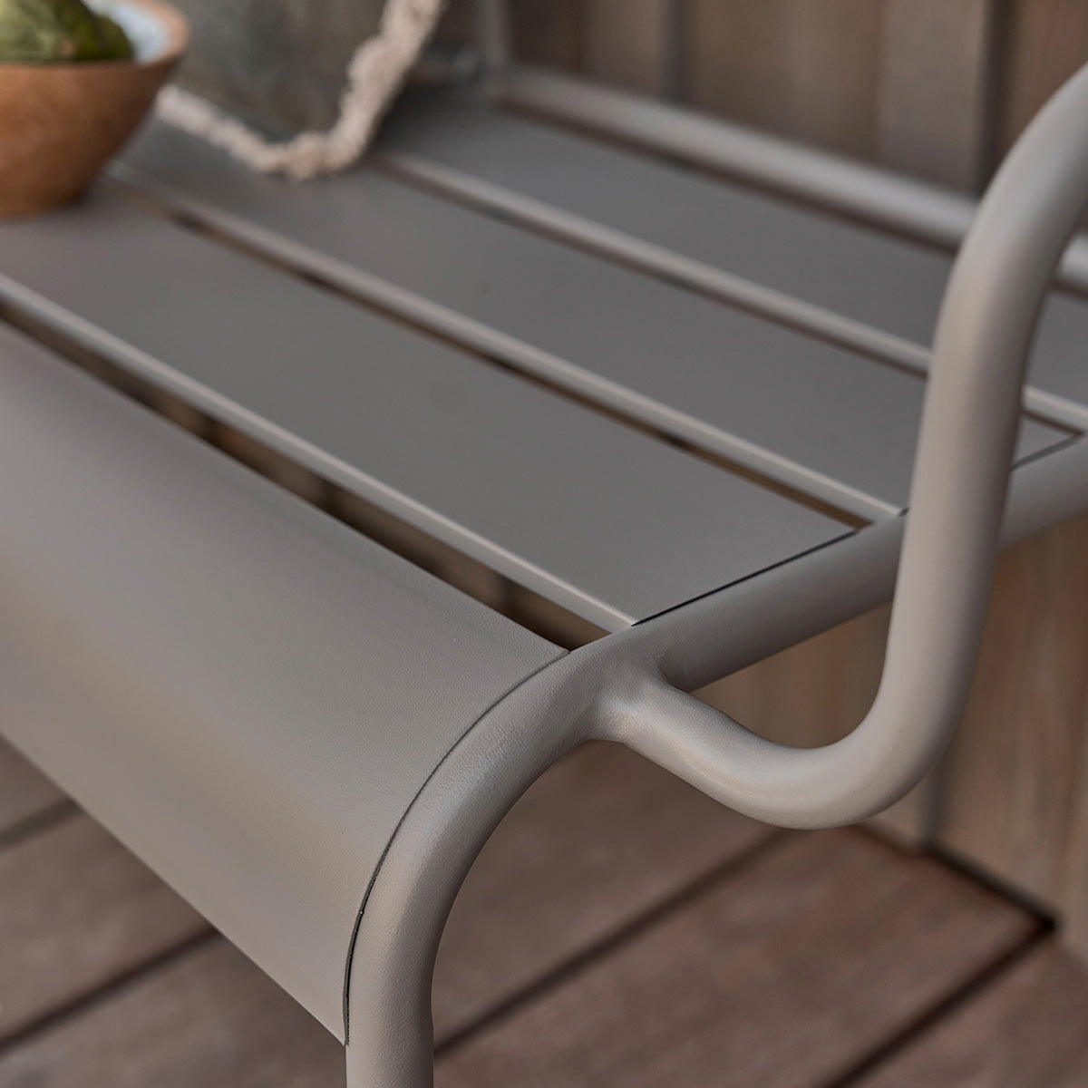 ZÉPHIR - Banc en aluminium gris 118 cm