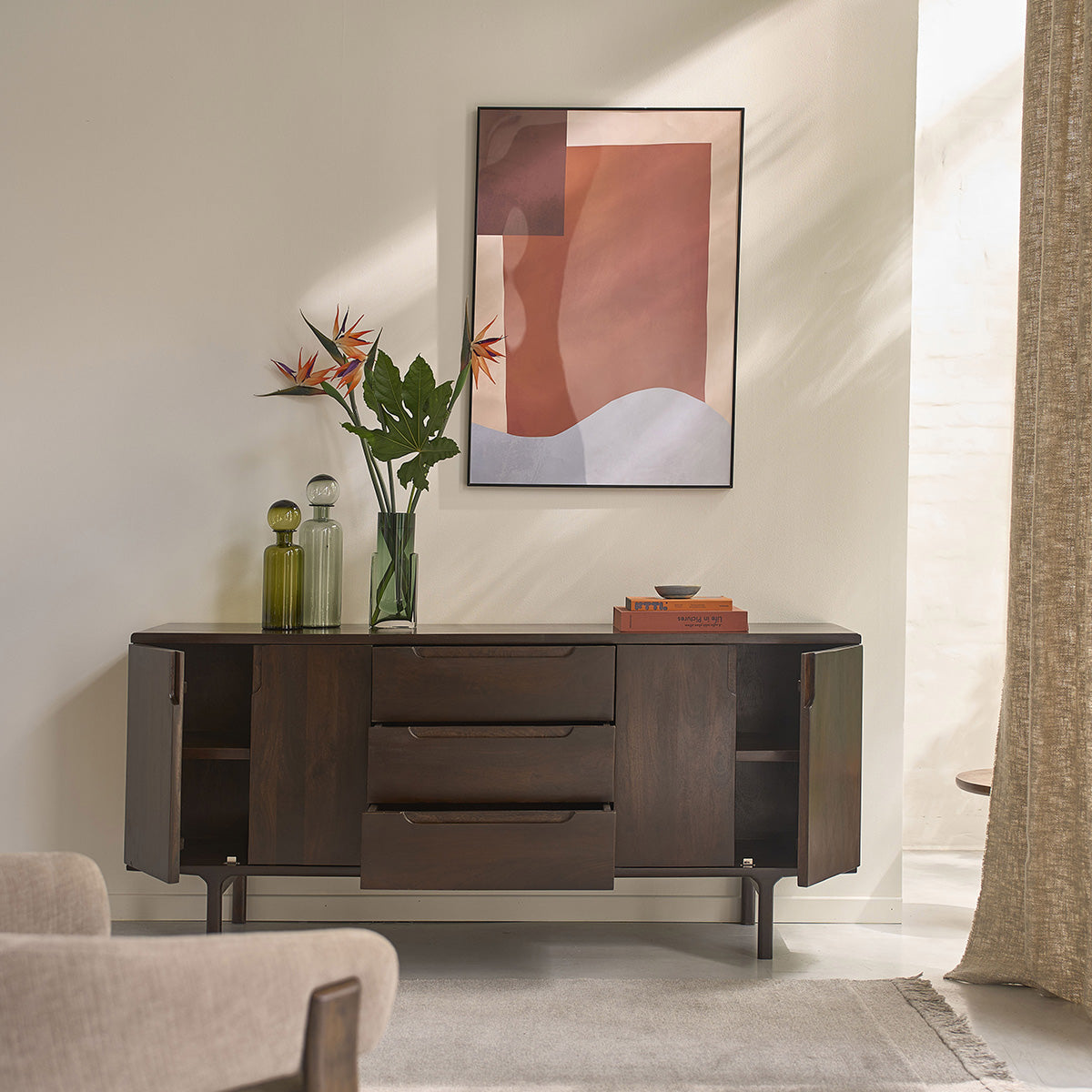 LAZARE - Buffet en manguier massif 180 cm