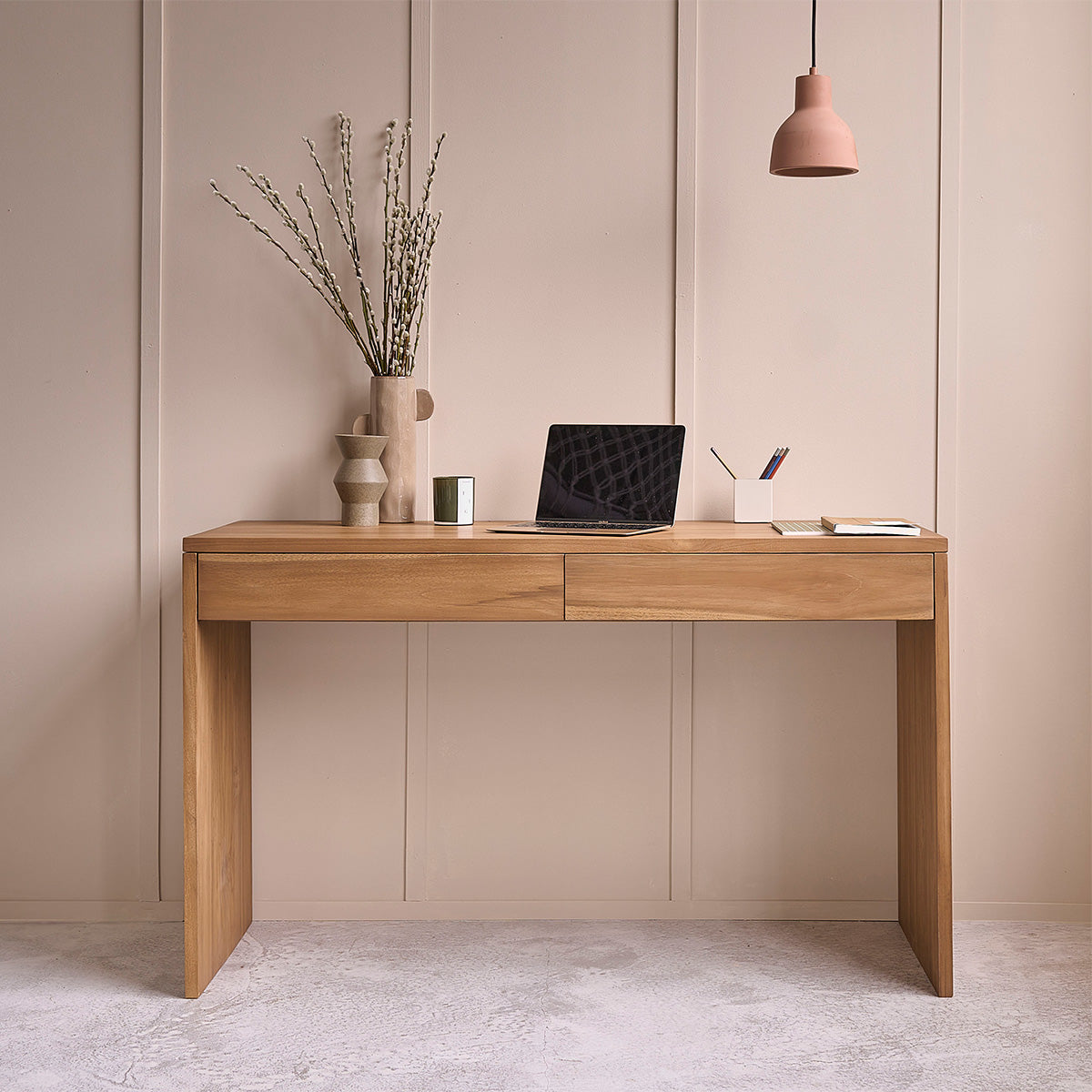 TRISTAN - Bureau en teck massif 130 cm