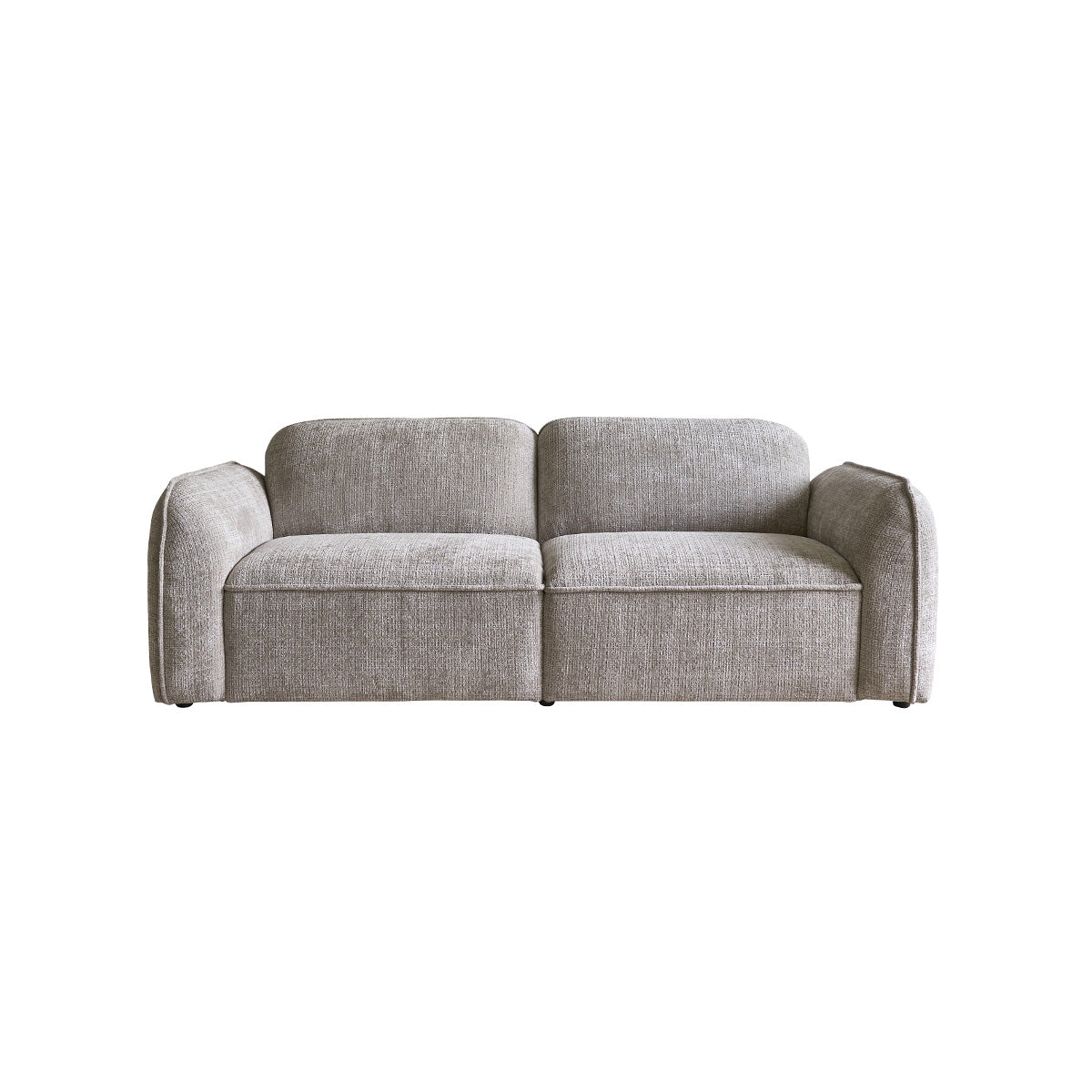 HECTOR - Canapé droit 3 places en velours texturé beige