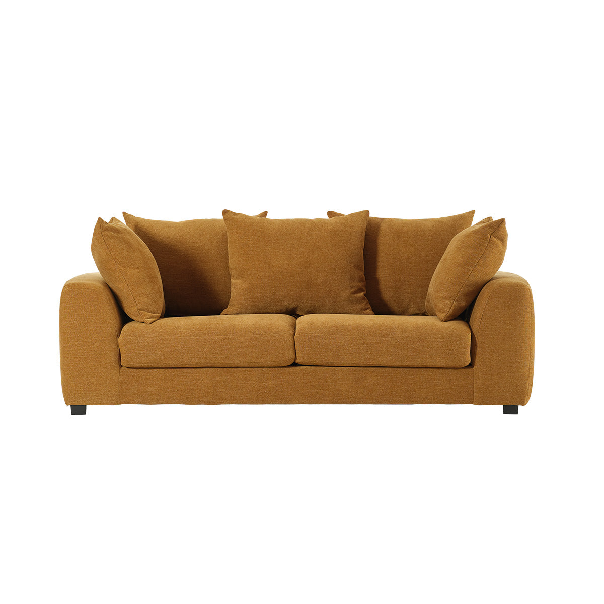 EDMOND - Canapé convertible 3 places en tissu effet lin bronze