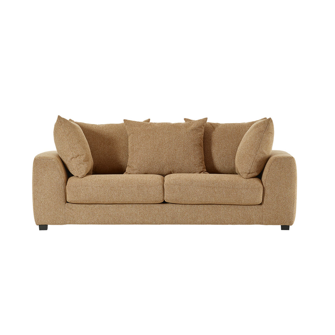EDMOND - Canapé convertible 3 places en tissu texturé marron clair chiné
