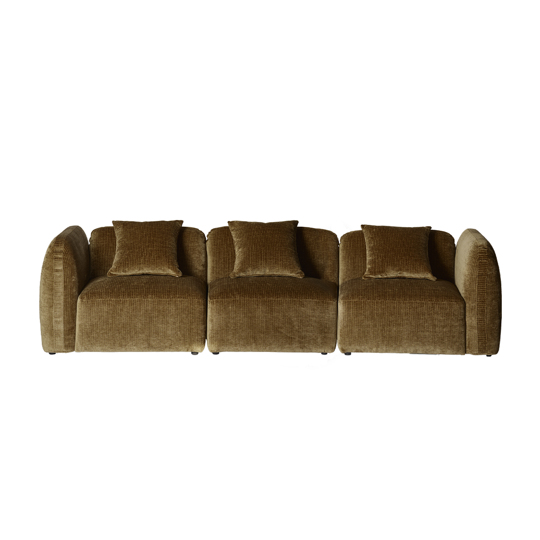 PABLO - Canapé modulable 3 places en velours bronze