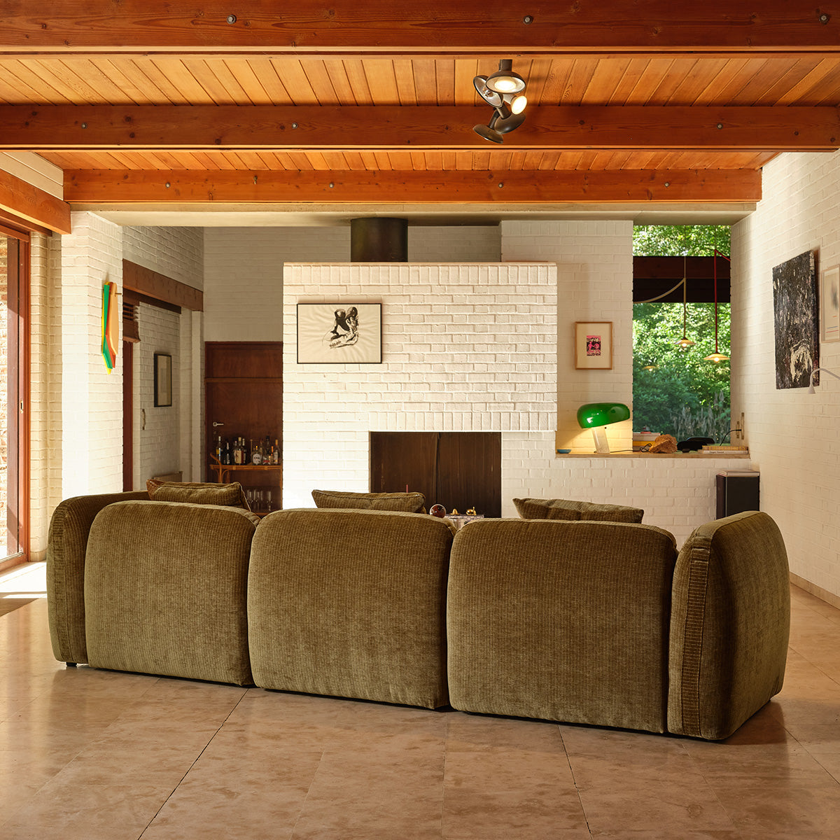 PABLO - Canapé modulable 3 places en velours bronze