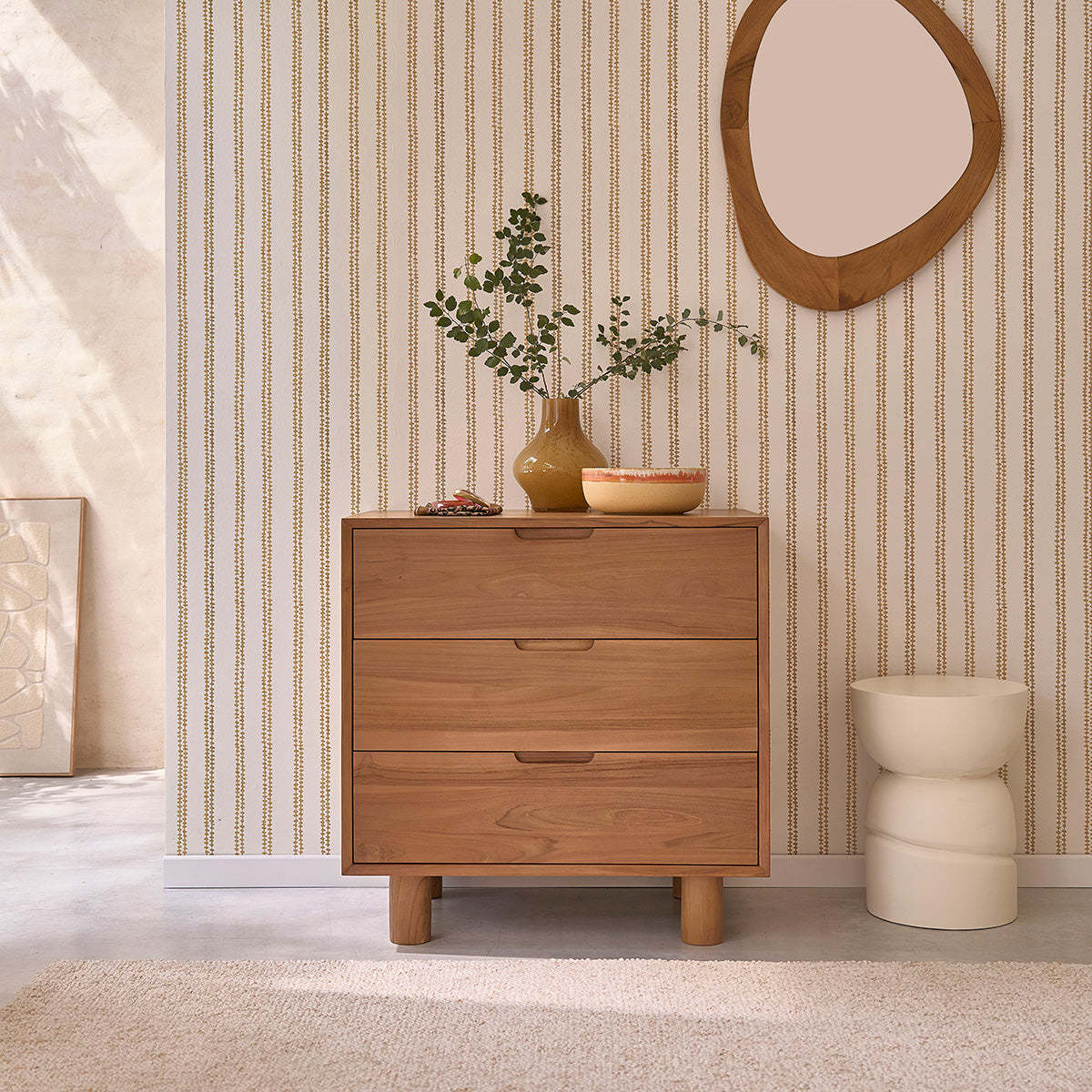 GUSTAVE - Commode en bois de teck 80 cm