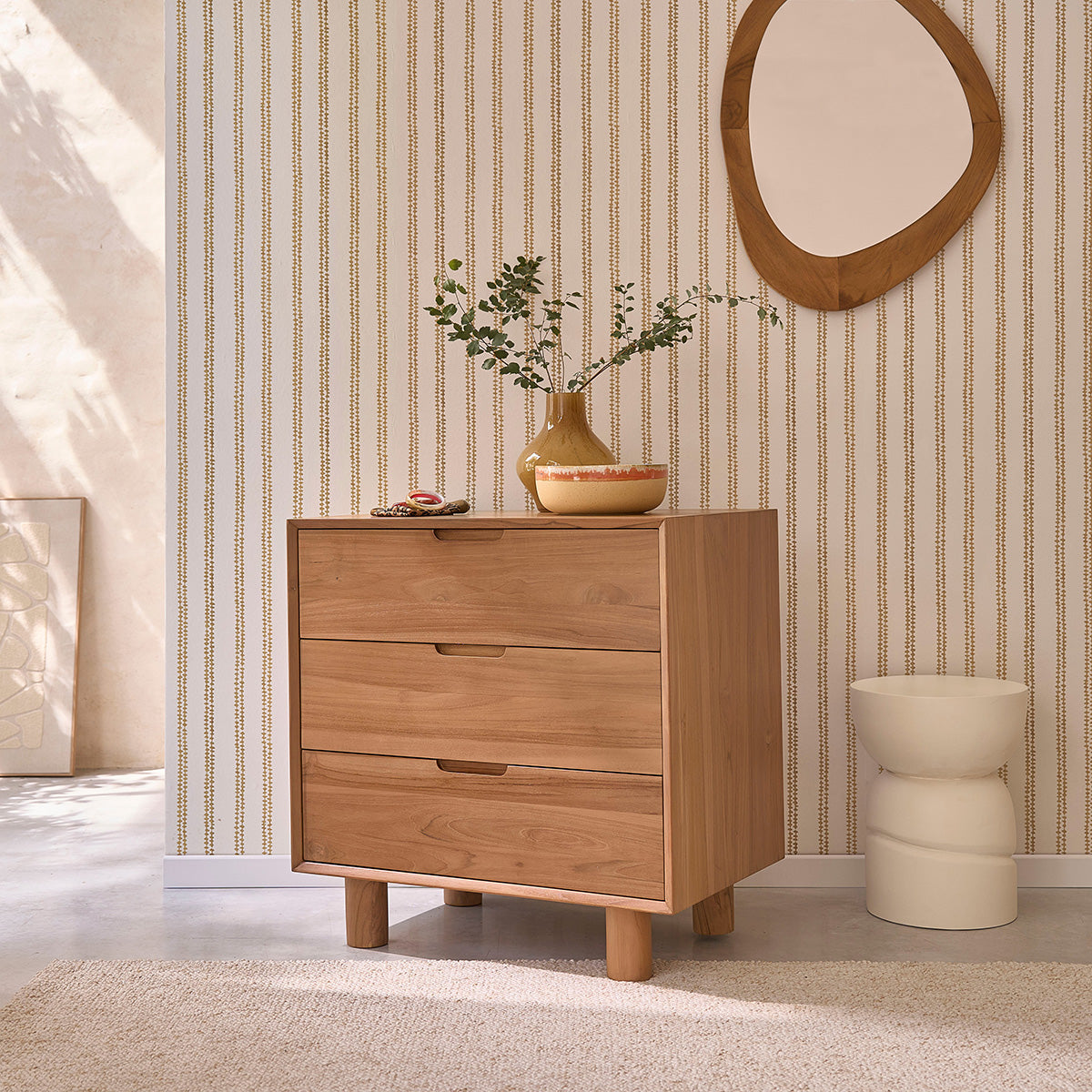 GUSTAVE - Commode en bois de teck 80 cm
