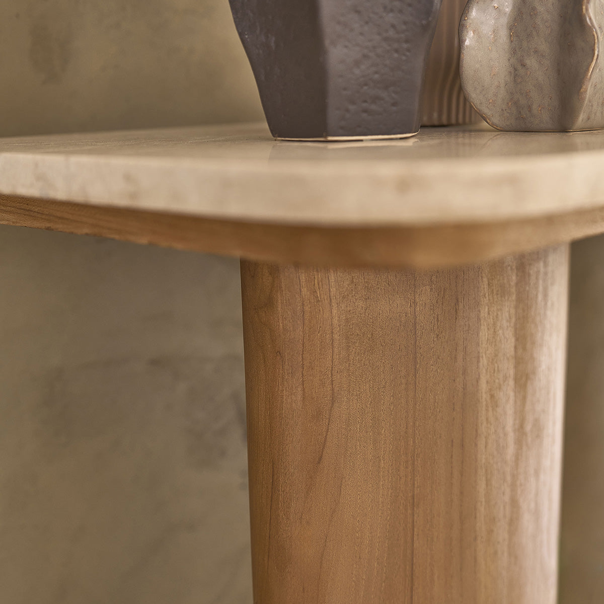CALMA - Console en teck massif et marbre 120 cm