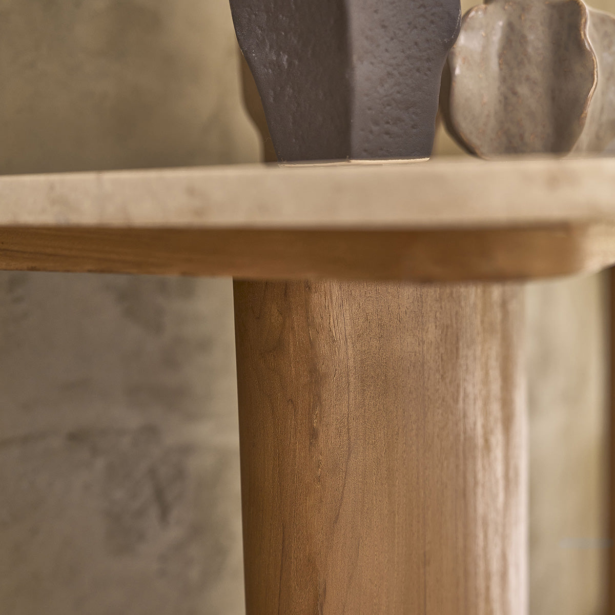 CALMA - Console en teck massif et marbre 120 cm