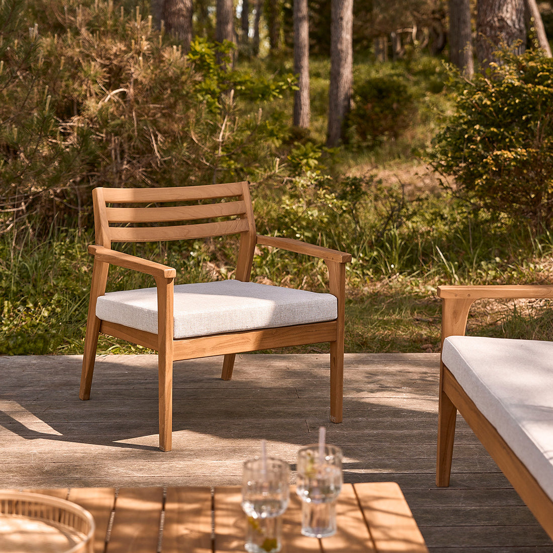 BARI - Fauteuil de jardin en teck massif