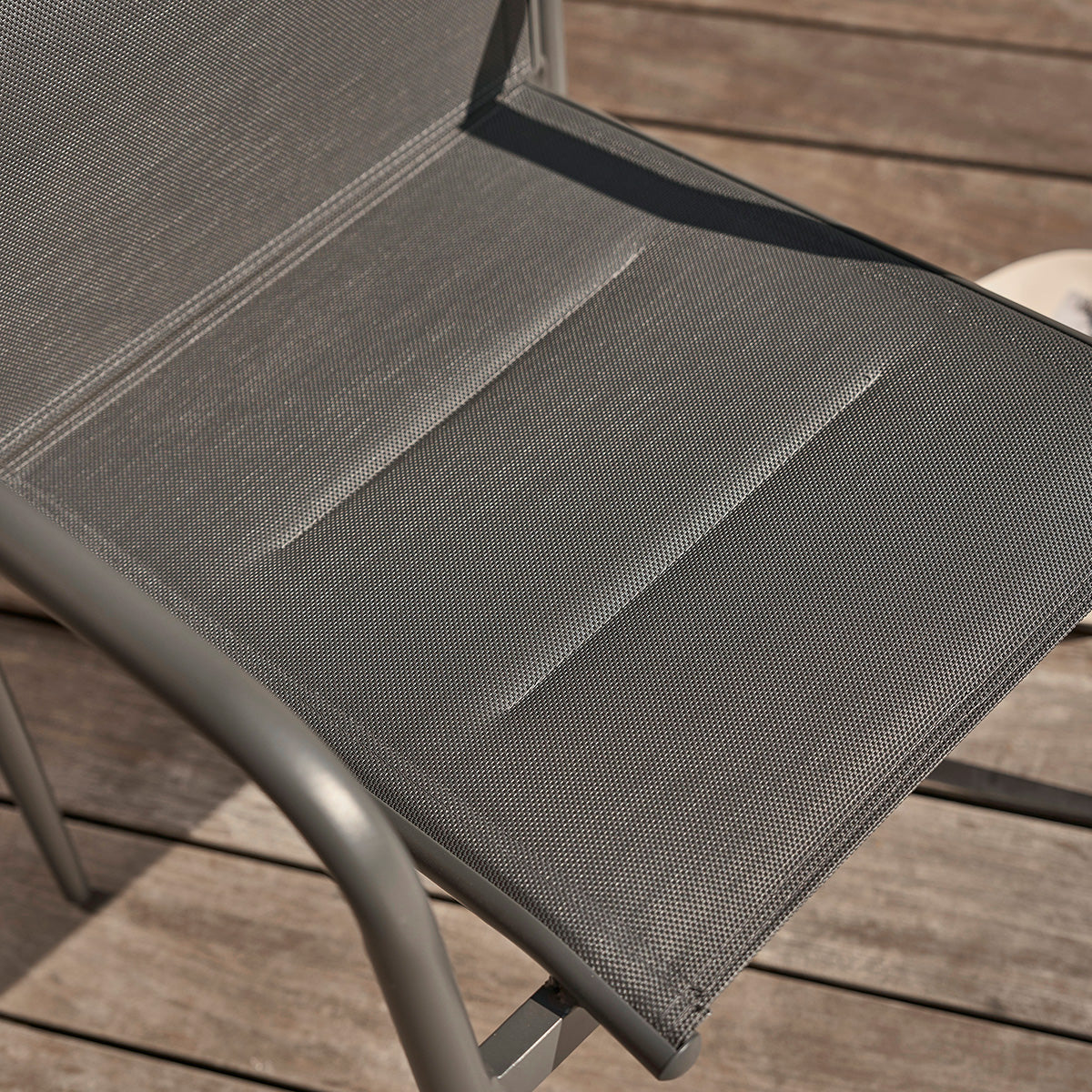 LAGON - Fauteuil en aluminium et textilène gris (lot de 2)