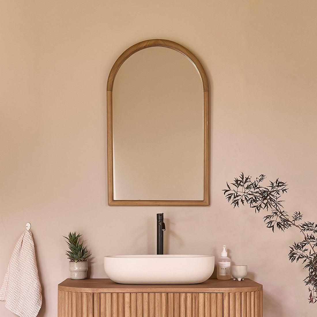COLINE - Miroir en teck massif 80x50 cm