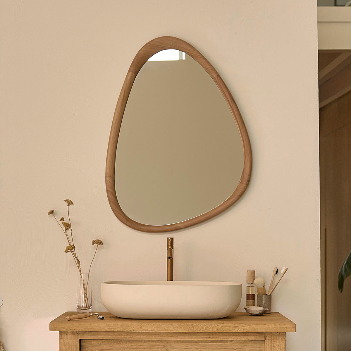 BELIZE - Miroir en teck massif 75x60 cm