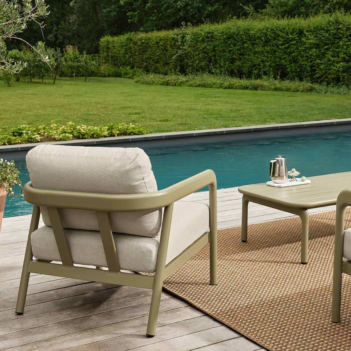 ORYO - Salon de jardin bas en aluminium