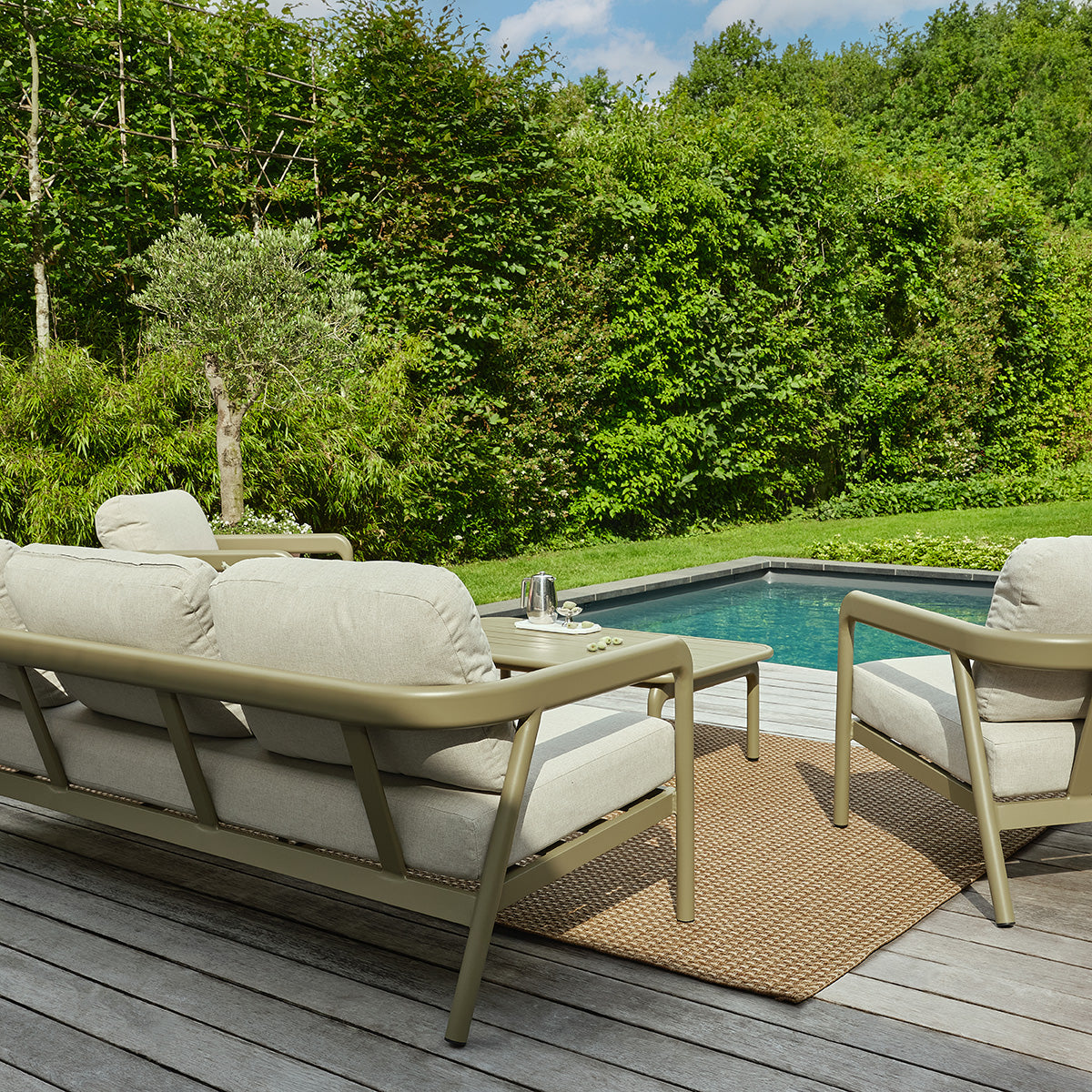 ORYO - Salon de jardin bas en aluminium