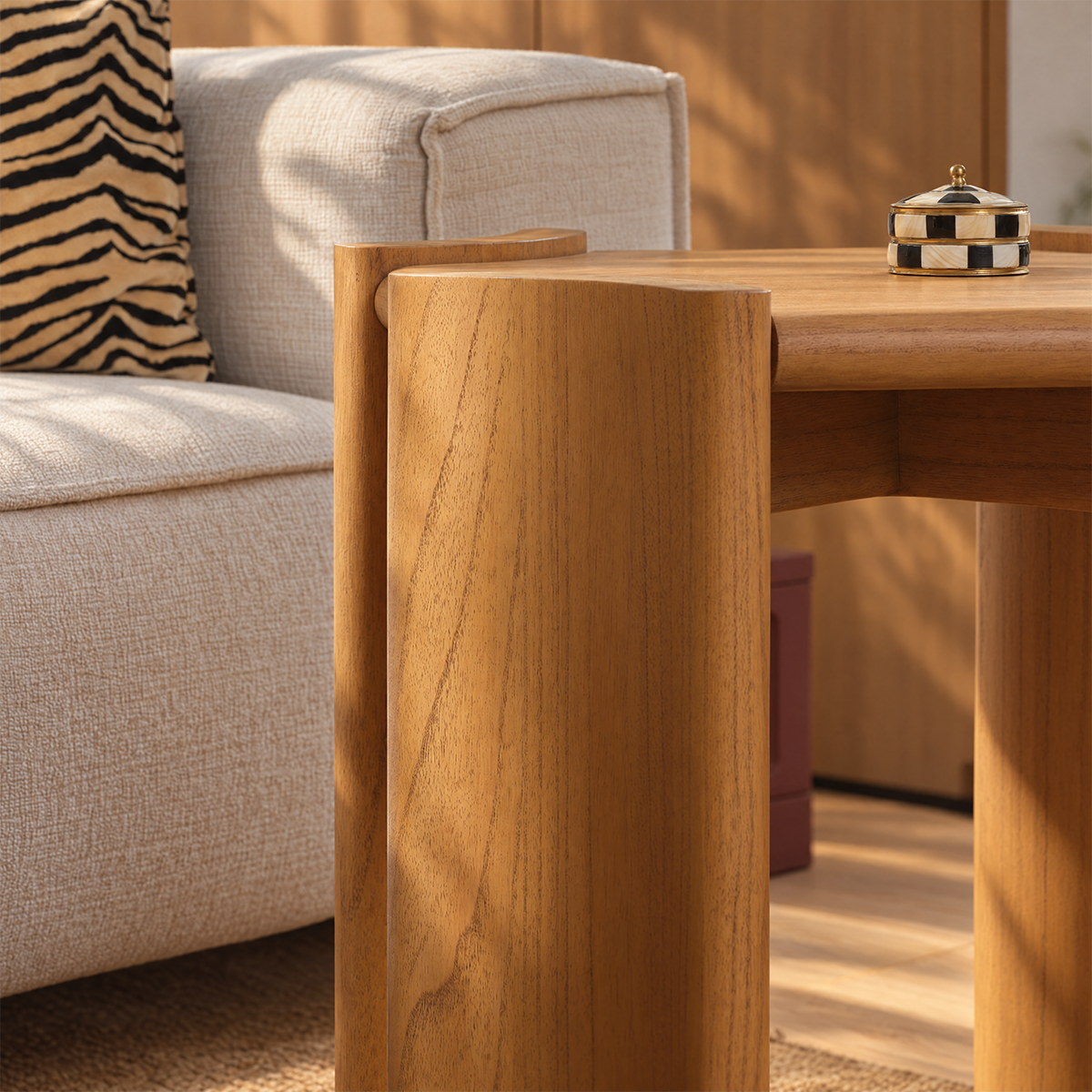 ALVAR - Table d'appoint en mindi naturel