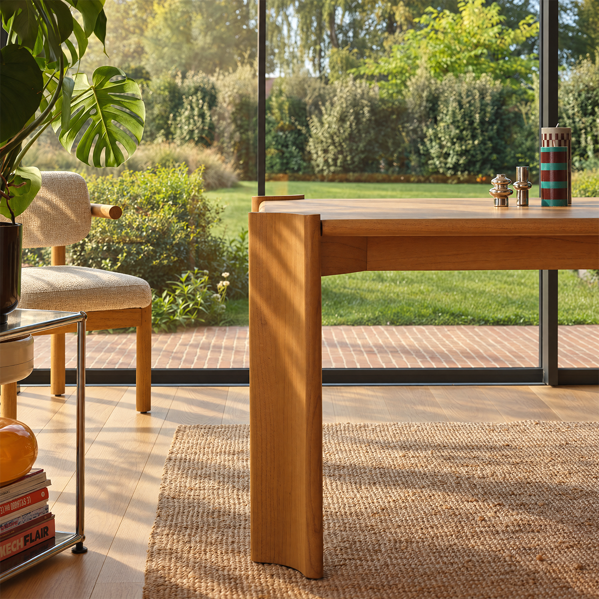 ALVAR - Table en mindi naturel 8 pers.