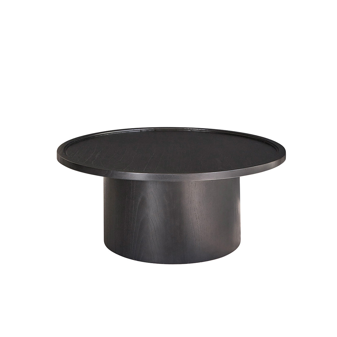 LOUISA - Table basse ronde en mindi massif noir ø 100 cm