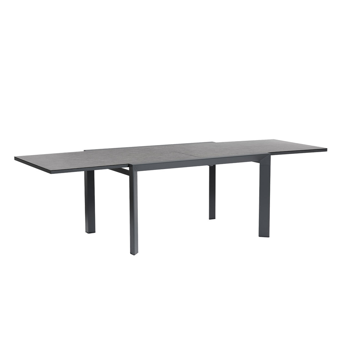 LAGON - Table de jardin en aluminium et verre extensible gris 6/10 pers.
